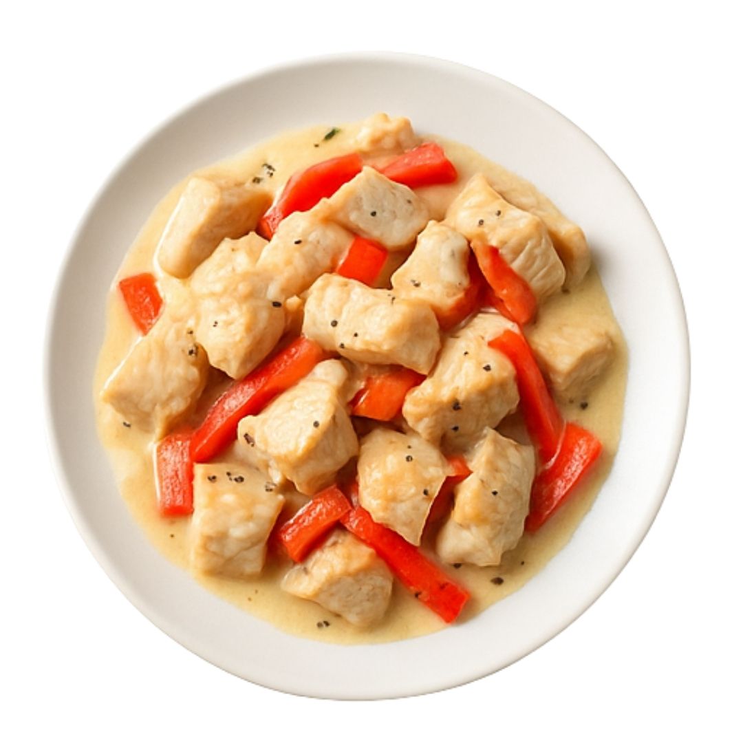 Indyk z warzywami w śmietanie