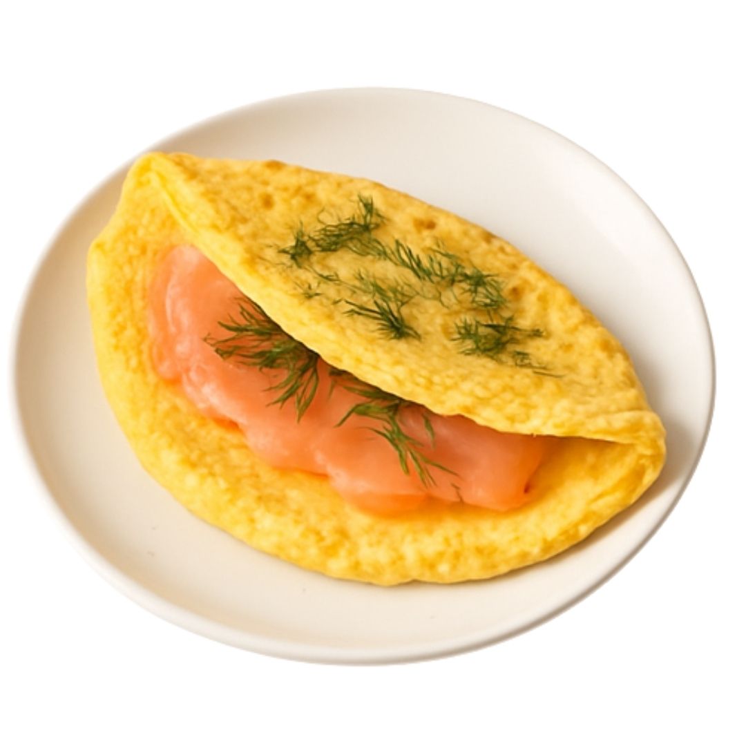 Omlet z łososiem i koperkiem