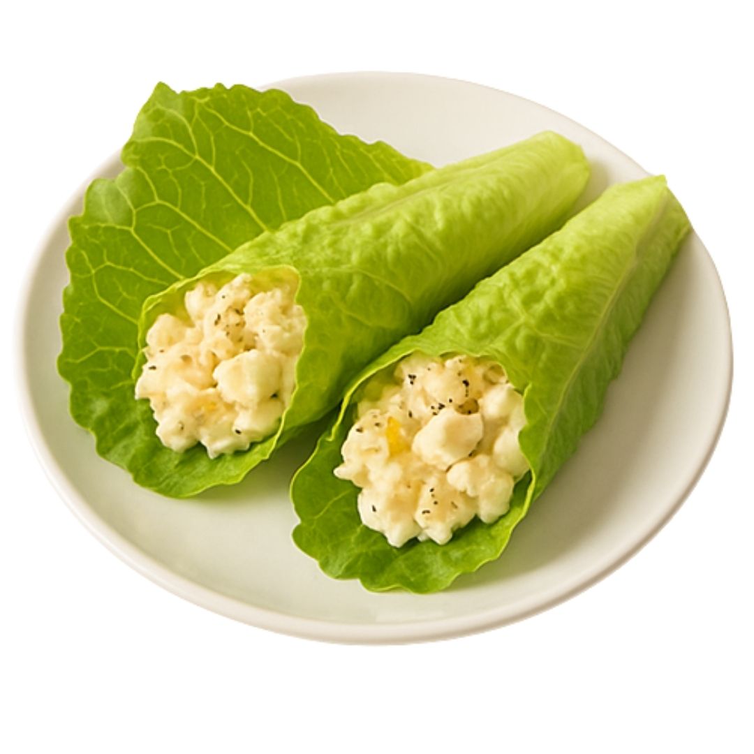 Wrapy z sałaty z jajkiem i majonezem