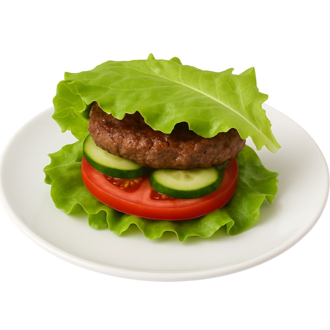 Burger bez bułki z sałatą