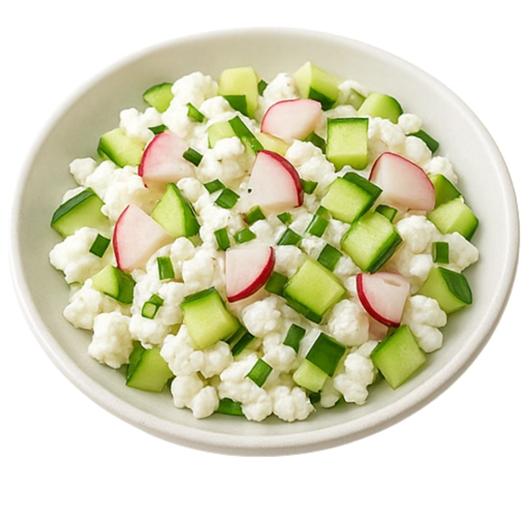 Twaróg z rzodkiewką i ogórkiem