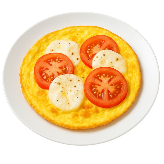 Omlet z mozzarellą i pomidorem