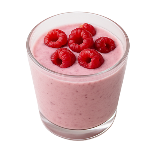 Koktajl z mlekiem kokosowym i malinami